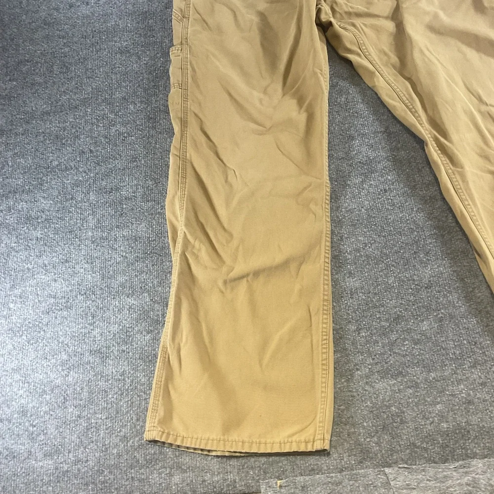 Faded Glory Carpenter Pants Mens 38x34 Khaki Relaxed Fit Utility Work Cotton